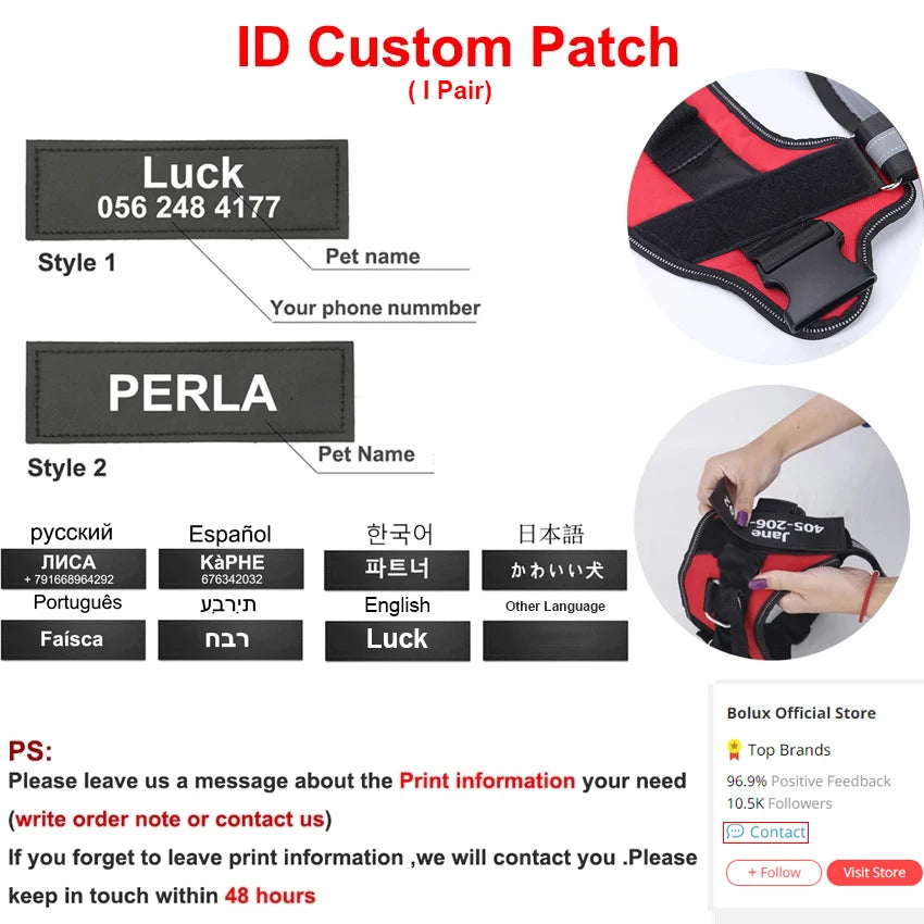 Personalisiertes No-Pull Hundegeschirr